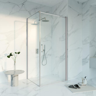 FortiFura Galeria Douchecabine - 80x120x200 - Profiel - veiligheidsglas - anti kalk - Geborsteld RVS PVD (RVS) SW1122481 SW797917 SW797908 RVS geborsteld