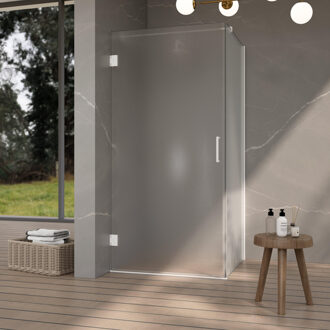 FortiFura Galeria Douchecabine - 80x90x200cm - scharnieren - deurgreep - vlak - gesatineerd veiligheidsglas - Mat wit SW1122552/SW1122562/SW797906/SW797929 Wit mat