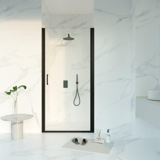 FortiFura Galeria Douchedeur - 100x200 - Profiel - veiligheidsglas - anti kalk - mat zwart SW1122491 Zwart mat