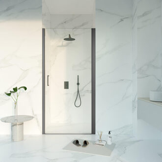 FortiFura Galeria Douchedeur - 90x200 - Profiel - veiligheidsglas - anti kalk - Geborsteld Gunmetal PVD SW1122489 Gunmetal geborsteld (antraciet)