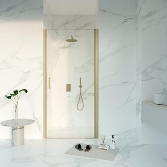 FortiFura Galeria Douchedeur - 90x200 - Profiel - veiligheidsglas - anti kalk - Geborsteld Messing PVD (Goud) SW1122488 Messing geborsteld (goud)