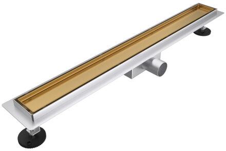 FortiFura Galeria douchegoot - 120cm - tegelrooster - vloerflens - Geborsteld Messing PVD (Goud) SW679914/SW1075327 Messing geborsteld (goud)