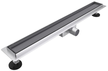 FortiFura Galeria douchegoot - 160cm - tegelrooster - vloerflens - Geborsteld Gunmetal PVD SW719878/SW1075316 Gunmetal geborsteld (antraciet)