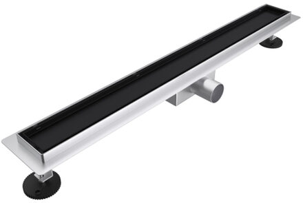 FortiFura Galeria douchegoot 200cm - tegelrooster - vloerflens - mat zwart SW719880/SW1075304 Zwart mat