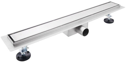 FortiFura Galeria douchegoot - 50cm - met gesloten rooster - met vloerflens - Geborsteld RVS PVD (RVS) YZ-A50-Basic-drain RVS geborsteld