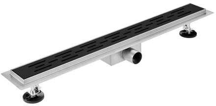 FortiFura Galeria douchegoot 70cm met rooster met vloerflens zwart mat YZ-A60-Basic-drain