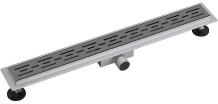 FortiFura Galeria douchegoot - 90cm - met rooster - met vloerflens - Geborsteld Gunmetal PVD YZ-A60-Basic-drain Gunmetal geborsteld (antraciet)