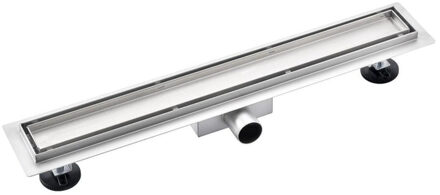 FortiFura Galeria douchegoot - 90cm - met tegelrooster - met vloerflens - Geborsteld RVS PVD (RVS) SW679911/SW679925 RVS geborsteld