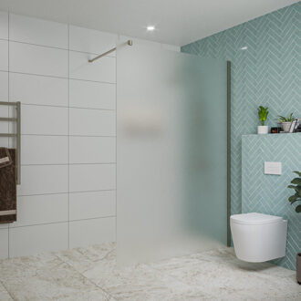 FortiFura Galeria inloopdouche - 140x200cm - mat glas - wandarm - Geborsteld Gunmetal PVD SW797937/SW797907 Gunmetal geborsteld (antraciet)