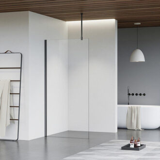 FortiFura Galeria inloopdouche - 160x200cm - helder glas - plafondarm - Geborsteld Gunmetal PVD SW797918/SW797907/SW804545 Gunmetal geborsteld (antraciet)