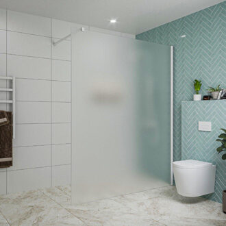 FortiFura Galeria inloopdouche - 160x200cm - mat glas - wandarm - mat wit SW797932/SW797906 Wit mat