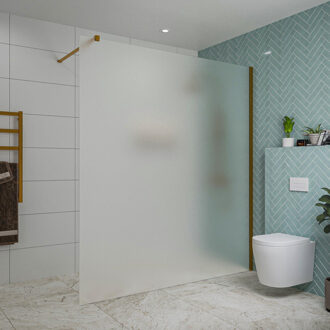 FortiFura Galeria inloopdouche - 180x200cm - mat glas - wandarm - Geborsteld koper PVD (Koper) SW797933/SW876702 Koper geborsteld