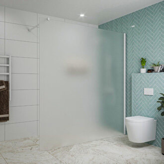 FortiFura Galeria inloopdouche - 180x200cm - mat glas - wandarm - mat wit SW797933/SW797906 Wit mat