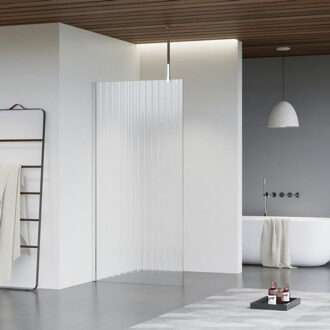 FortiFura Galeria inloopdouche - 180x200cm - ribbelglas - plafondarm - chroom SW797957/SW797904/SW804541