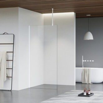 FortiFura Galeria inloopdouche - 40x200cm - helder glas - plafondarm - mat wit SW797911/SW797906/SW804546 Wit mat
