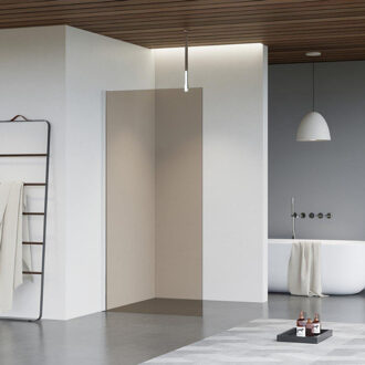 FortiFura Galeria inloopdouche - 40x200cm - rookglas - plafondarm - chroom SW797934/SW797904/SW804541