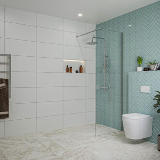 FortiFura Galeria inloopdouche - 60x200cm - helder glas - wandarm - chroom SW797912/SW797904