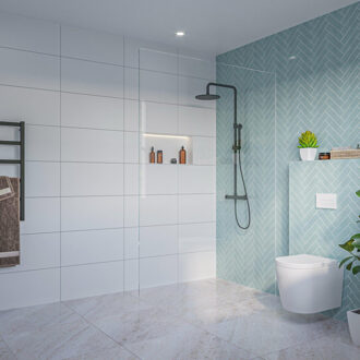 FortiFura Galeria Inloopdouche - helder glas - 140x200cm - 8mm - nano - blind inbouw profiel SW797916 SW1102415