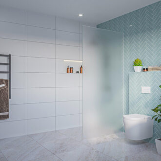 FortiFura Galeria Inloopdouche - mat glas - 100x200cm - 8mm - nano - blind inbouw profiel SW797927 SW1102415 Glas mat