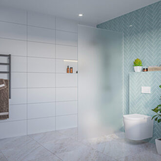 FortiFura Galeria Inloopdouche - mat glas - 110x200cm - 8mm - nano - blind inbouw profiel SW915251 SW1102415 Glas mat