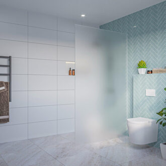 FortiFura Galeria Inloopdouche - mat glas - 120x200cm - 8mm - nano - blind inbouw profiel SW797928 SW1102415 Glas mat