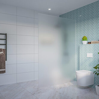 FortiFura Galeria Inloopdouche - mat glas - 140x200cm - 8mm - nano - blind inbouw profiel SW797937 SW1102415 Glas mat