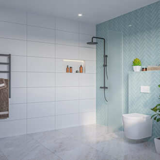 FortiFura Galeria Inloopdouche - mat glas - 40x200cm - 8mm - nano - blind inbouw profiel SW797921 SW1102415 Glas mat