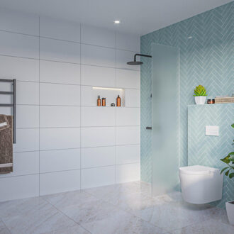 FortiFura Galeria Inloopdouche - mat glas - 50x200cm - 8mm - nano - blind inbouw profiel SW797922 SW1102415 Glas mat