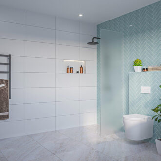 FortiFura Galeria Inloopdouche - mat glas - 60x200cm - 8mm - nano - blind inbouw profiel SW797923 SW1102415 Glas mat