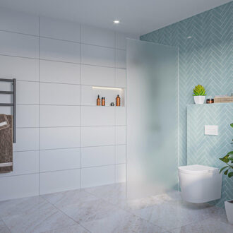 FortiFura Galeria Inloopdouche - mat glas - 90x200cm - 8mm - nano - blind inbouw profiel SW797929 SW1102415 Glas mat