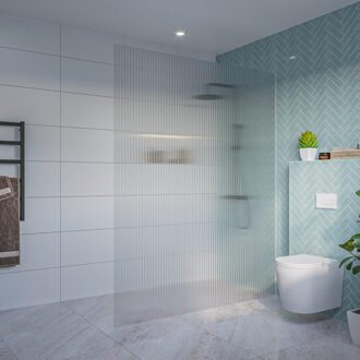 FortiFura Galeria Inloopdouche - ribbel glas - 160x200cm - 8mm - nano - blind inbouw profiel SW797956 SW1102415 Helder geribbeld