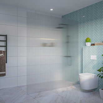 FortiFura Galeria Inloopdouche - ribbel glas - 180x200cm - 8mm - nano - blind inbouw profiel SW797957 SW1102415 Helder geribbeld