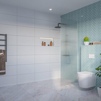 FortiFura Galeria Inloopdouche - ribbel glas - 70x200cm - 8mm - nano - blind inbouw profiel SW797949 SW1102415 Helder geribbeld