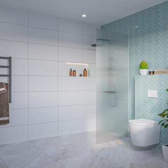 FortiFura Galeria Inloopdouche - ribbel glas - 80x200cm - 8mm - nano - blind inbouw profiel SW797952 SW1102415 Helder geribbeld