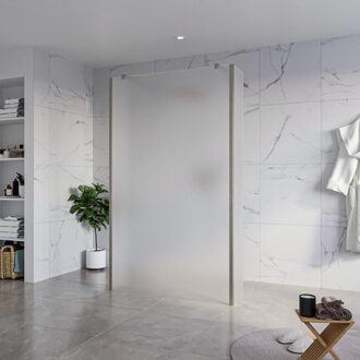 FortiFura Galeria Vrijstaande Inloopdouche - 120x200cm - Glas mat - antikalk - 8mm veiligheidsglas - 2 zijwanden 40cm - wandsteunen en hoekprofielen - Geborsteld Gunmetal PVD SW927771 2x/SW797928/SW797921 2x/SW798732 2x Gunmetal geborsteld (antraciet)