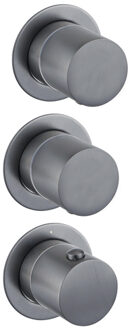 FortiFura Nebbio Inbouwthermostaatkraan - 2 functies - uit te breiden naar 3 of 4 functies - geborsteld gunmetal PVD SW1417134 Gunmetal geborsteld (antraciet)
