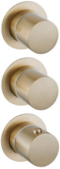 FortiFura Nebbio Inbouwthermostaatkraan - 2 functies - uit te breiden naar 3 of 4 functies - geborsteld messing PVD (Goud) SW1417139 Messing geborsteld (goud)
