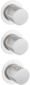 FortiFura Nebbio Inbouwthermostaatkraan - 2 functies - uit te breiden naar 3 of 4 functies - geborsteld RVS PVD SW1417138 RVS geborsteld