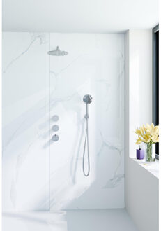 FortiFura Nebbio Regendoucheset - inbouwkraan - inbouwdeel - wandaansluitbocht - doucheslang metaal - ronde handdouche - 35cm wandarm - 30cm ronde hoofddouche - chroom SW1183064 SW1183077 SW542643 SW767373 SW496814 SW7