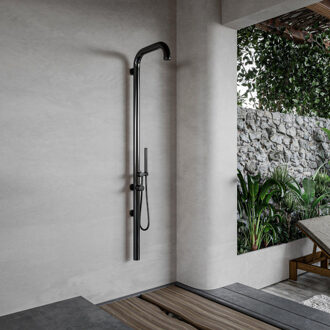 FortiFura Outdoor Original Buitendouche - RVS 316 - handdouche - wandmodel - Geborsteld Gunmetal PVD ML9010-GM Gunmetal geborsteld (antraciet)