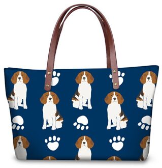 FORUDESIGNS Beagles Hond Patroon Handtas Dames Handtassen 2 stks/set PU Lederen Portefeuilles Hand Tas Voor Vrouwen Schouder Casual Tassen ZJZ040AL