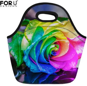 Forudesigns Bloemen Kleurrijke Lunch Tassen Voor Vrouwen Kids Werk School Mode Neopreen Isoleren Picknick Handtas Lunchbox Kind CA4875Z20
