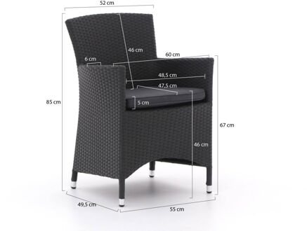 Forza Barga/ROUGH-S 90cm dining tuinset 5-delig - Laagste prijsgarantie! Bruin
