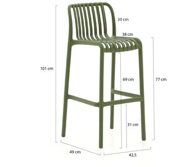 Forza Cali/ROUGH-X 135cm barset 5-delig stapelbaar - Laagste prijsgarantie! Groen