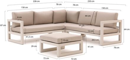 Forza Citerna hoek loungeset 4-delig - Laagste prijsgarantie! Taupe