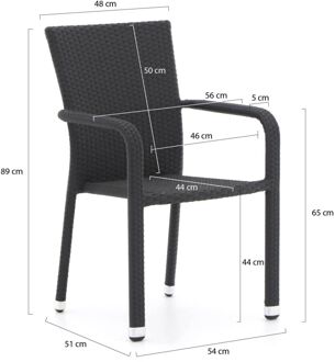 Forza Fossano/Sora ø 90cm dining tuinset 5-delig stapelbaar - Laagste prijsgarantie! Taupe