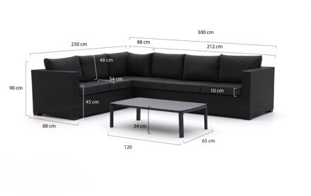 Forza Giotto/Ciane hoek loungeset 3-delig links - Laagste prijsgarantie! Zwart