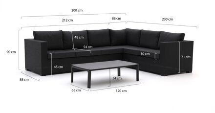 Forza Giotto/Ciane hoek loungeset 3-delig rechts - Laagste prijsgarantie! Zwart