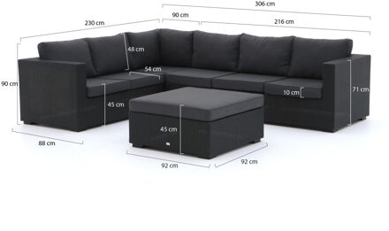 Forza Giotto hoek loungeset 3-delig links - Laagste prijsgarantie! Zwart