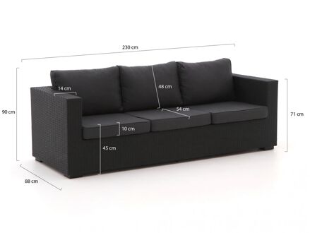 Forza Giotto lounge tuinbank 3-zits 230cm - Laagste prijsgarantie! Zwart